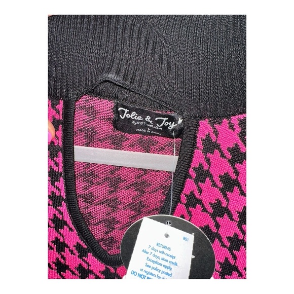 Jolie & Joy Pink & Black Houndstooth Sweater Dress | Size L | NWT - Picture 5 of 6